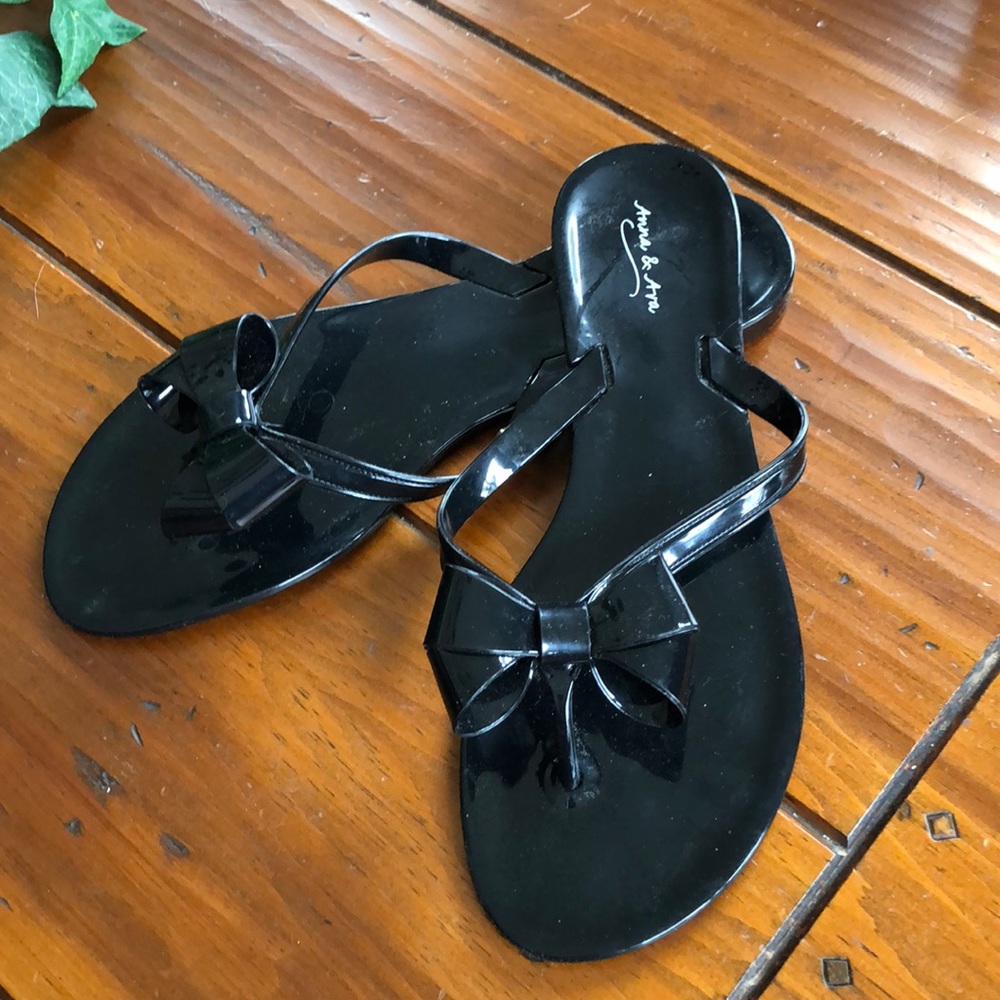 Patten leather sandals worn once